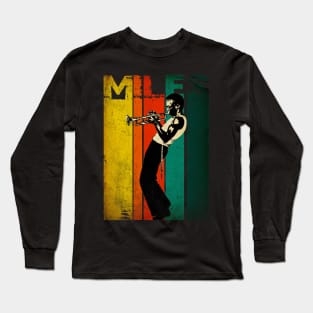 miles david retro vintage distressed Long Sleeve T-Shirt